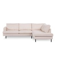 Vurna Lois 3-zits hoekbank rechts stof - beige