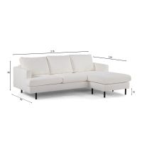 Abriamo 3-zitsbank L+R stof - naturel