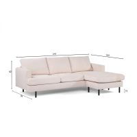 Sophie 3-zitsbank L+R stof - beige
