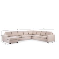 Vurna Lolita 7-zits hoekbank L+R, stof - beige
