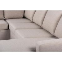 Eddie 3-zits hoekbank links stof - beige