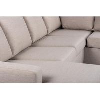 Eddie 3-zits hoekbank rechts stof - beige