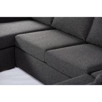 Vurna Dortmund 6-zits hoekbank L+R stof - antraciet