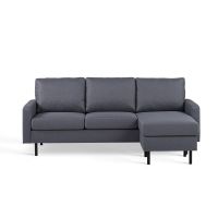 Vurna Nola 3-zitsbank L+R stof - donkergrijs