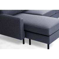 Vurna Nola 3-zitsbank L+R stof - donkergrijs