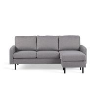 Vurna Nola 3-zitsbank L+R stof - grijs