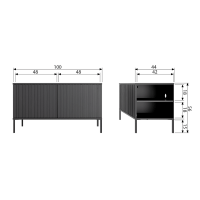 New Gravure tv-meubel 100 cm essen fineer espresso van het woonmerk Woood