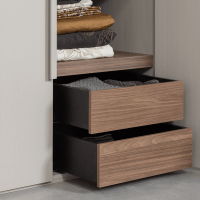 Rens 2-deurs wandkast 110 cm notenhout kiezelgrijs van het woonmerk Woood