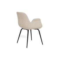 Soren armstoel | zwart metaal onderstel | stof Apia - zand