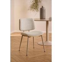 Nøra Yaro eetkamerstoel | grijs metaal onderstel | stof Apia - beige