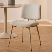 Nøra Yaro eetkamerstoel | grijs metaal onderstel | stof Apia - beige