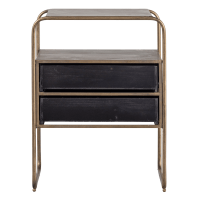 Polite nachtkastje metaal/hout antique brass van het woonmerk BePurehome