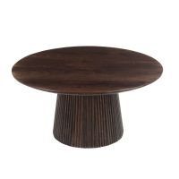 Salvator ronde salontafel - Ø80 cm - hout - walnoot bruin van het woonmerk Livingfurn
