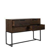 Meave sidetable 120x40x80 cm hout mat donkerbruin van het woonmerk Light&Living