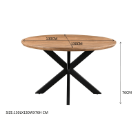 Jesper ronde eettafel - Ø130 cm - hout - naturel van het woonmerk Livingfurn