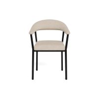 Nøra Lievy armstoel | zwart metaal onderstel | stof Apia - zand