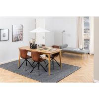 Aino eetkamerstoel | zwart metaal onderstel | PU retro - cognac