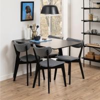 Nøra Kyan eetkamerstoel | zwart oak onderstel | stof Spirit - grijs