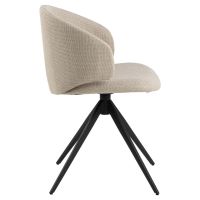 Nøra Modu draaistoel | zwart metaal onderstel | stof Basel - beige