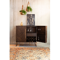 Dutchbone Class wandkast 50x100x100 cm bruin/goud