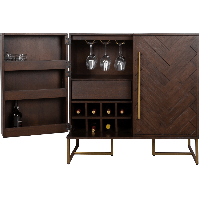 Dutchbone Class wandkast 50x100x100 cm bruin/goud