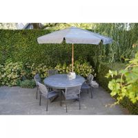Parasol Libra houtlook Ø3mtr - grijs