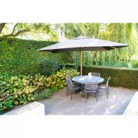 Zweefparasol VirgoFlex houtlook Ø3,5mtr - grijs