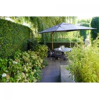 Zweefparasol VirgoFlex houtlook Ø3,5mtr - grijs