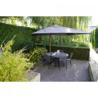 Zweefparasol VirgoFlex houtlook Ø3,5mtr - grijs