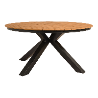 Arezzo tuintafel rond polywood teaklook 120 cm