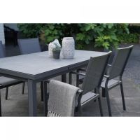 Uittrektafel Baleno nuance 180/240x100 cm - antraciet