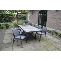 Tuintafel Castilla nuance met kruispoot 243x103 cm - bruin