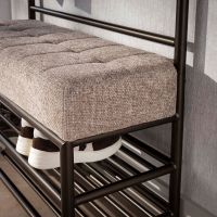 Fraaai Odell garderobe bank 6+5 haken - bruin