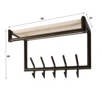 Fraaai Felice kapstok 2x5 haken - bruin