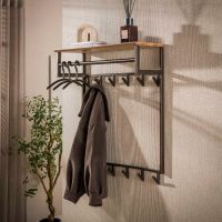 Fraaai Brano kapstok hoog 2x6 haken - bruin