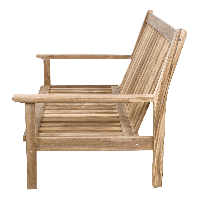 Teak loungebank teak 124cm + kussen