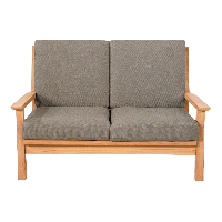 Teak loungebank teak 124cm + kussen