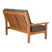 Teak loungebank teak 124cm + kussen