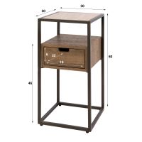 Fraaai Kermit nachtkastje 1 lade XS - keramiek travertin