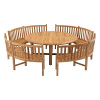 Ronde bank teak 200x53x92cm