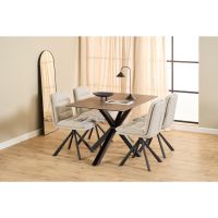 Olin draaistoel | zwart metaal onderstel | stof Alea - beige