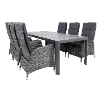 Tuintafel castilla onbonte 220x100 cm - antraciet