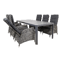 Tuintafel castilla onbonte 220x100 cm - antraciet