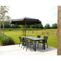 Parasol Libra houtlook Ø3mtr - grijs