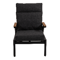 Loungestoel Florence Alu - zwart