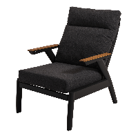 Loungestoel Florence Alu - zwart