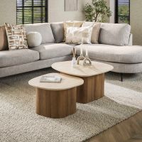 Fraaai Dexter salontafel set van 2 - keramiek travertine