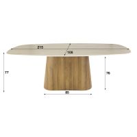 Fraaai Dexter eettafel Deens ovaal 215 cm keramiek - beige