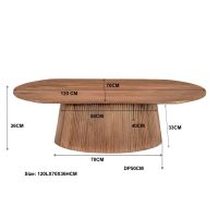 Salvator ovale salontafel - 120 cm - hout - naturel van het woonmerk Livingfurn