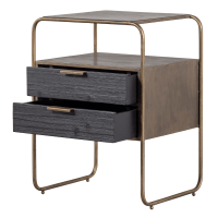 Polite nachtkastje metaal/hout antique brass van het woonmerk BePurehome